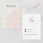 CARTE DE VISITE ÉCRAMA DE RÉCOLTE D'ÉPAISSEUR EN ROSE BLANC CÉRAMI (Devant / Derrière)