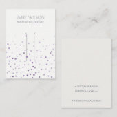 Carte De Visite Écran à cheveux Confetti Aquarelle Lilac (Devant / Derrière)