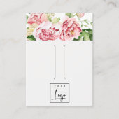 Carte De Visite Écran à cheveux rose pâle Floral Logo (Devant)