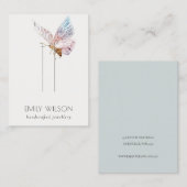 Carte De Visite Écran à coiffure à papillon Aqua Blush Dreamy (Devant / Derrière)