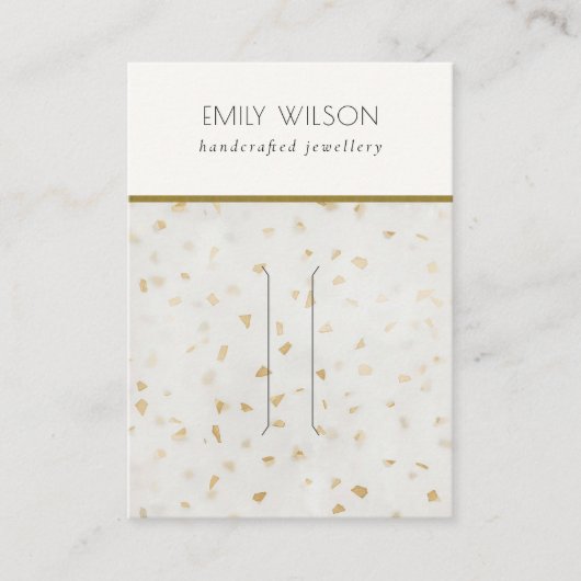 Carte De Visite Écran à coiffure en or d'ivoire chic Terrazzo (Devant)