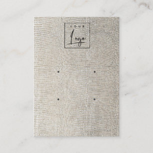 Carte De Visite Ecran à oreille 2 en cuir de perle d'argent