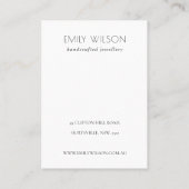 Carte De Visite Ecran à oreille 2 en cuir de perle d'argent (Dos)