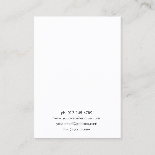 Carte De Visite Écran à oreille Motif en feuille rose tendance (Dos)