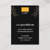 Carte De Visite Écran à oreille or floral (Dos)