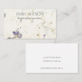 Carte De Visite Écran à oreille pour étoffe en papier à main fleur (Devant / Derrière)