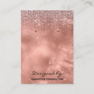 Carte De Visite Écran à oreille Rose Gold Faux Foil & Parties scin