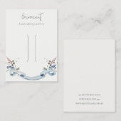 Carte De Visite Écran à trombone à trombone bleu Fleur sauvage (Devant / Derrière)