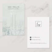 Carte De Visite Écran Abstrait à poil de pluie Sliver Aqua (Devant / Derrière)