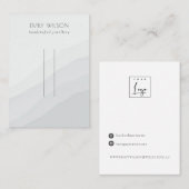 Carte De Visite Écran Abstrait blanc gris ondulé (Devant / Derrière)