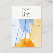 Carte De Visite Écran Abstrait du logo d'art jaune bleu (Devant)