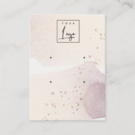 Carte De Visite Écran Abstrait Gold Purple Logo 2 oreilles (Devant)