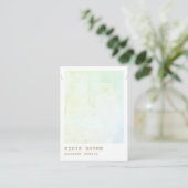 Carte De Visite Écran Abstrait Pastel Green Plaster (Debout devant)