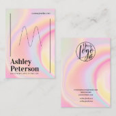 Carte De Visite Écran arc-en-ciel moderne en marbre giratoire (Devant / Derrière)