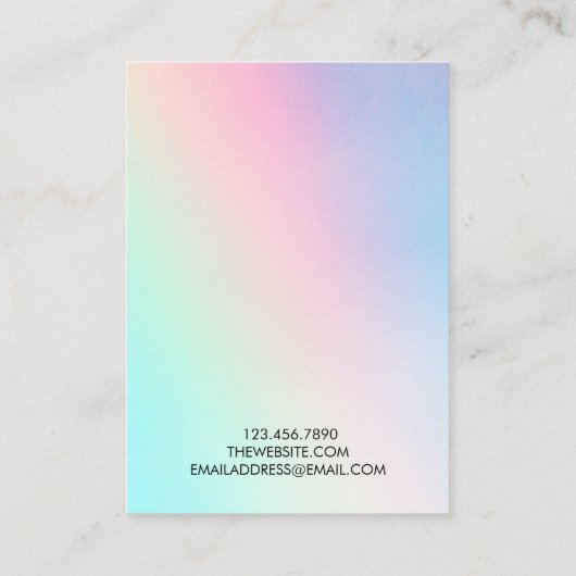 Carte De Visite Écran Arc-en-ciel Pastel (Dos)