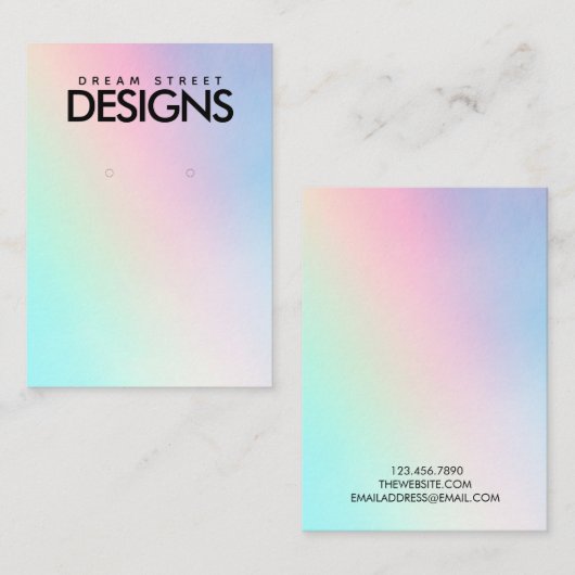Carte De Visite Écran Arc-en-ciel Pastel (Devant / Derrière)