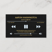 Carte De Visite Écran audio vidéo Ingénieur audio en granit noir (Devant)