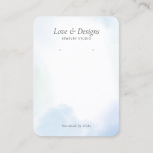 Carte De Visite Écran bleu Aquarelle Laver Écouter Bijoux