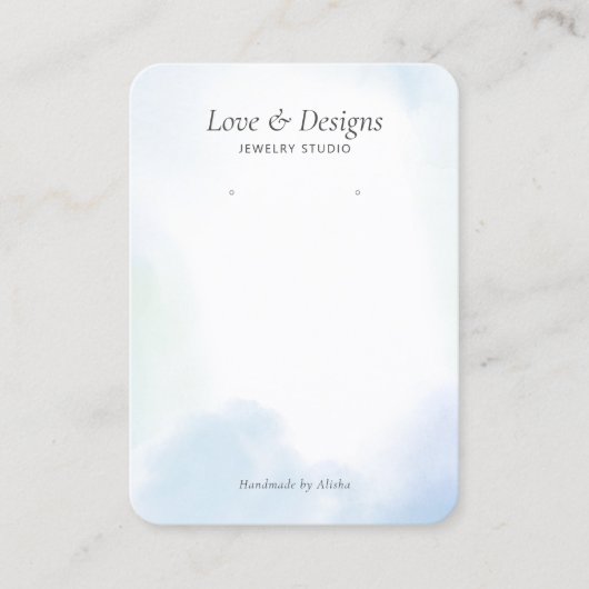 Carte De Visite Écran bleu Aquarelle Laver Écouter Bijoux (Devant)