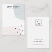 CARTE DE VISITE ÉCRAN BLEU BLEU DUSKY ABSTRAIT (Devant / Derrière)