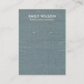 CARTE DE VISITE ÉCRAN BLEU BURLAP LONG DE LA COUCHE DE GRIS (Devant)