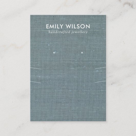 CARTE DE VISITE ÉCRAN BLEU BURLAP LONG DE LA COUCHE DE GRIS (Devant)