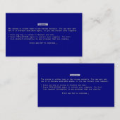 Carte De Visite Écran Bleu du cadeau de cercueil de mort (Devant / Derrière)