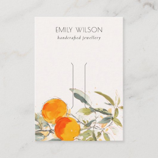 Carte De Visite Écran Boho Orange Fruit Aquarelle Écran à coiffure (Devant)