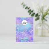 Carte De Visite Écran Bracelet de logo bleu et violet (Debout devant)