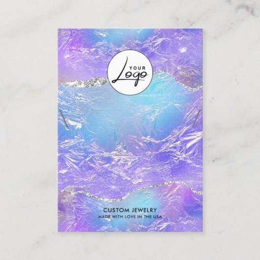 Carte De Visite Écran Bracelet de logo bleu et violet (Devant)