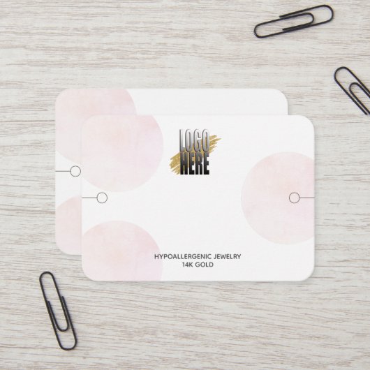 Carte De Visite Écran Bracelet Moderne Avec Logo Cercles Rose (Devant/Arrière en situation)