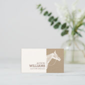 Carte De Visite Écran Cheval blanc moderne Imprimer sur Kraft (Debout devant)