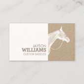 Carte De Visite Écran Cheval blanc moderne Imprimer sur Kraft (Devant)