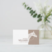 Carte De Visite Écran Cheval blanc moderne pour les agriculteurs (Debout devant)