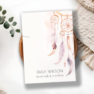 Carte De Visite Écran Chic Boho Dreamcatcher Watercolor
