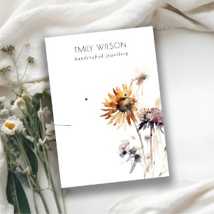 Carte De Visite Écran Chic Boho Fleur sauvage sec Collier d'oreill