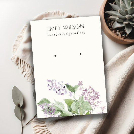 Carte De Visite Écran Chic Lilac Aquarelle Flore
