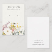 Carte De Visite Écran Chic Pastel Aquarelle Florale (Devant / Derrière)