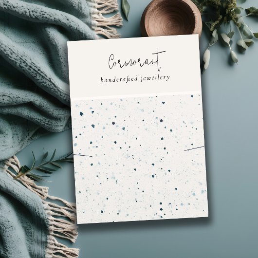Carte De Visite Écran Chic Speckled Bleu blanc oreille