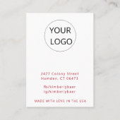 Carte De Visite Écran classique Joyeux Noël Rouge oreille (Dos)