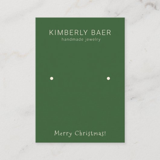 Carte De Visite Écran classique vert Joyeux Noël (Devant)