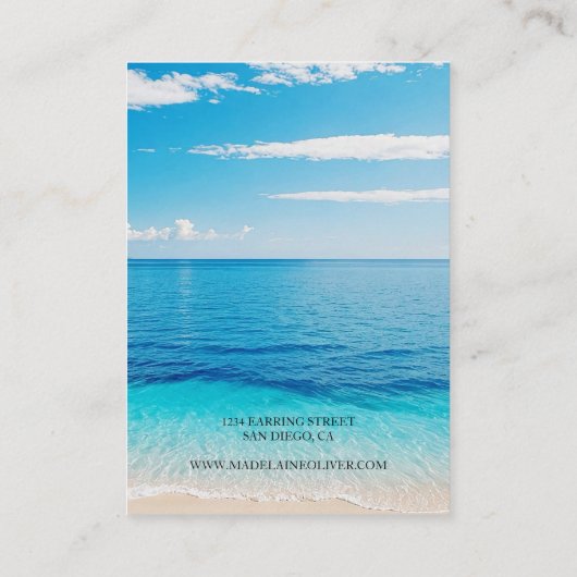 Carte De Visite Écran Collier bleu océan (Dos)