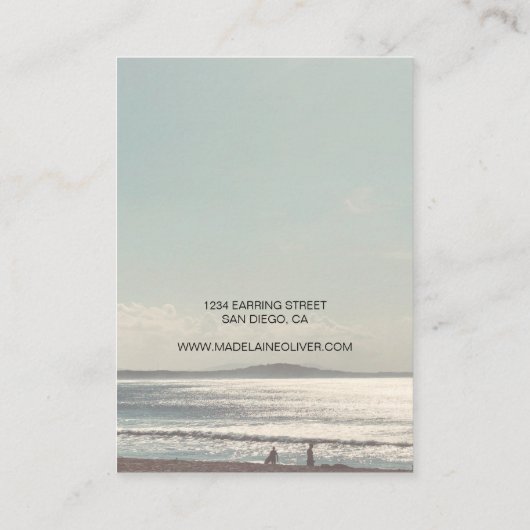 Carte De Visite Écran Collier De Scène De Plage Calme (Dos)