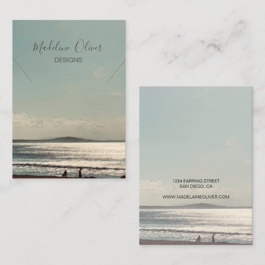 Carte De Visite Écran Collier De Scène De Plage Calme (Devant / Derrière)