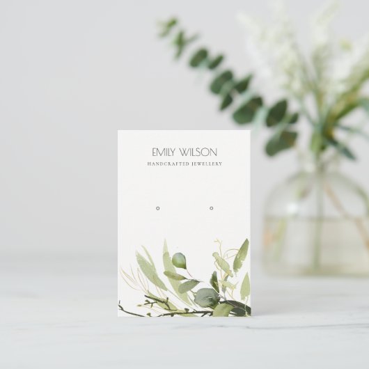 CARTE DE VISITE ÉCRAN COOL DE FOLIAGE D'OR VERT (Debout devant)