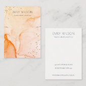 Carte De Visite Ecran couleur Aquarelle Jaune Orange Collier Textu (Devant / Derrière)