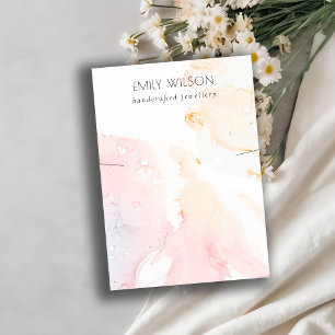 Carte De Visite Écran couleur Aquarelle rose Abstrait