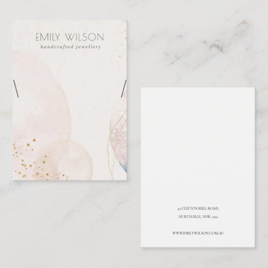 Carte De Visite Écran couleur or Abstrait Blush (Devant / Derrière)