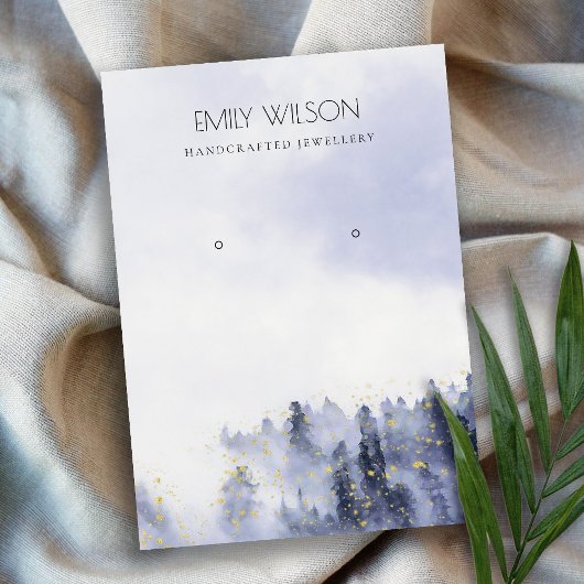 CARTE DE VISITE ÉCRAN D'APERÇU DU PAYSAGE DE NEIGE BLEU VIOLET NOI