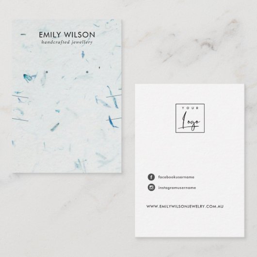 CARTE DE VISITE ÉCRAN D'APPAREIL D'APPAREIL PETAL FAIT À LA MAIN L (Devant / Derrière)